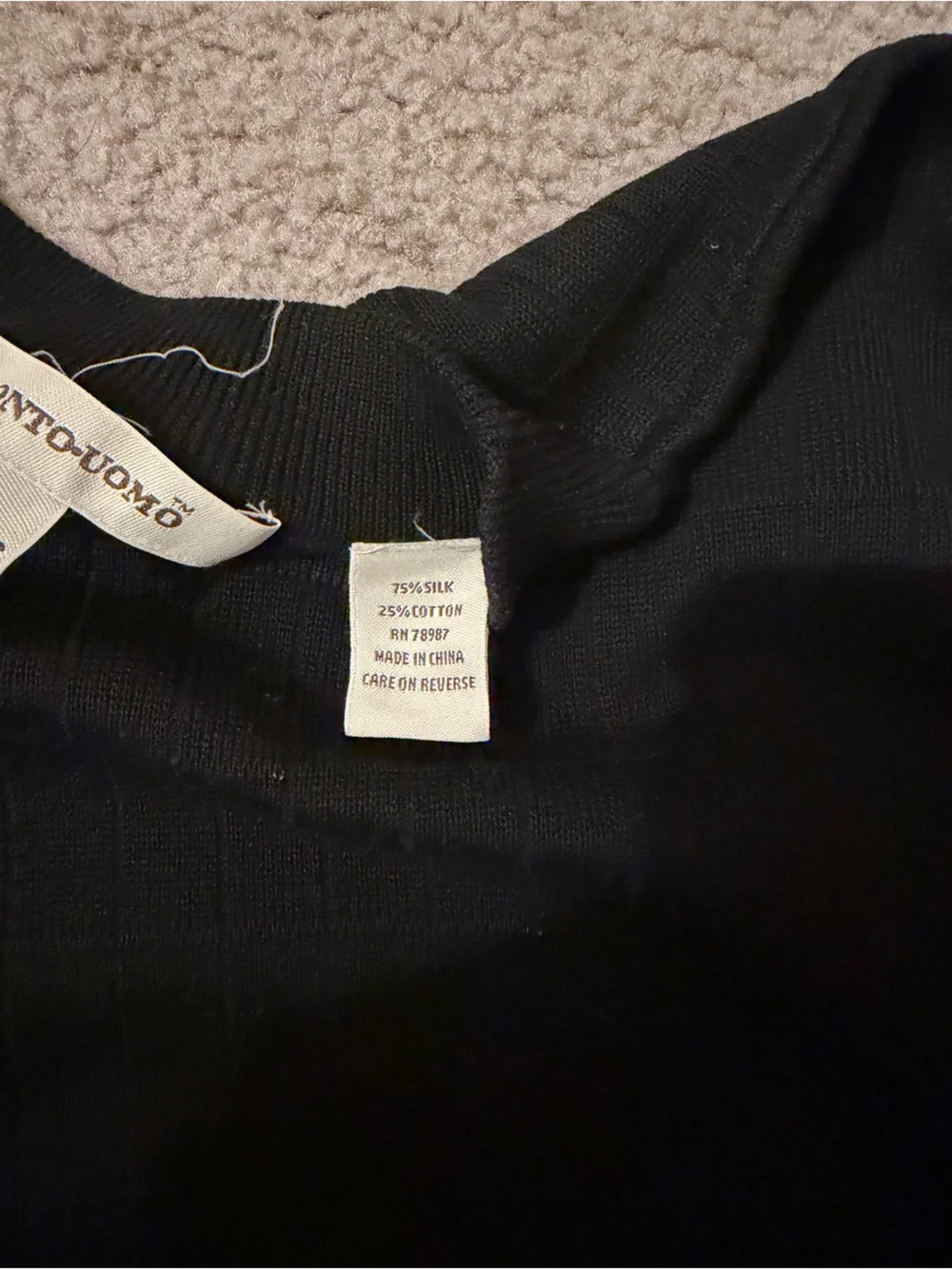 Pronto Uomo Black Textured Crewneck Sweater